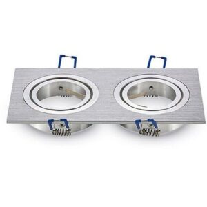Corp spot 2XGU10 patrat aluminiu V-TAC SKU-3608