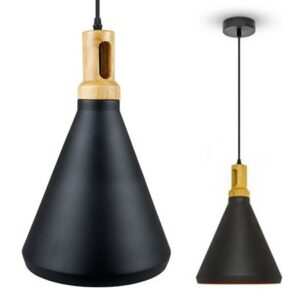 Corp suspendat pentru iluminat max 60W IP20 lemn,culoare negru V-TAC SKU-3762