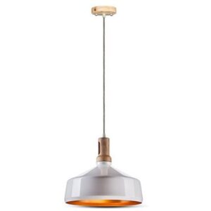 Corp suspendat pentru iluminat max 60W IP20 lemn - alb V-TAC SKU-3765