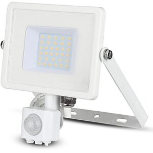Reflector LED SMD 30W 4000K IP44 cu senzor miscare - alb V-TAC SKU-458