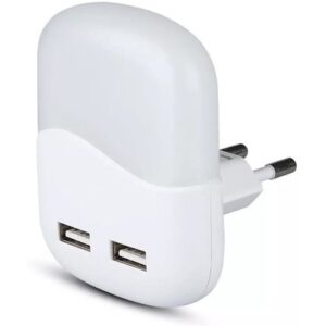 Lampa veghe patrata cu senzor lumina 3000K + 2 USB V-TAC SKU-507