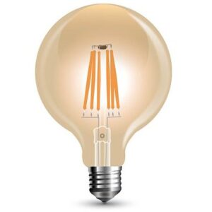 Bec LED G125 E27 reglabil 8W cu filament 2200K alb cald V-TAC SKU-7155