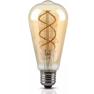 Bec LED ST64 E27 5W cu filament 2200K alb cald model vintage V-TAC SKU-7218