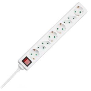 Prelungitor 8 cai cu intrerupator 1.5M( 3G1.5MM2) - alb V-TAC SKU-8772