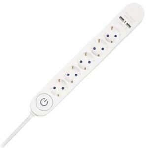 Prelungitor 5 cai cu intrerupator + 2USB 3M(3G1.5MM2) V-TAC SKU-8807