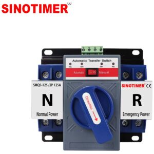 Comutator automat transfer SINOTIMER 125A 2P, ATS retea generator, mod automat si manual SMQ5-2P-125A