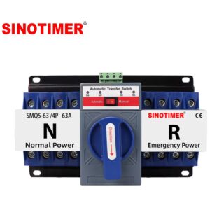 Comutator automat transfer SINOTIMER 63A 4P, ATS trifazic retea generator, mod automat si manual SMQ5-4P-63A
