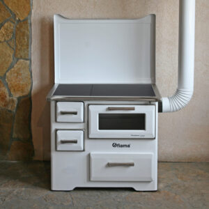 Soba de gatit si incalzit FIAMA SD 7 RS D 7 Kw cu cuptor de gatit si plita culoare alb evacuare partea dreapta