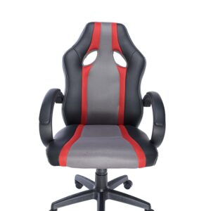 Scaun gaming Spacer imitatie piele si material textil, Negru/Rosu, SP-GC-RED53