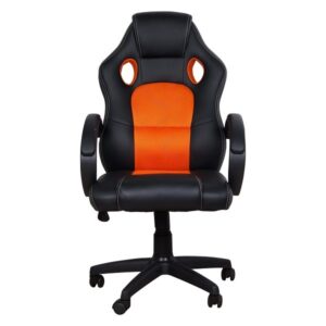 SCAUN GAMING SPACER imitatie piele & material textil, black & orange, greutate max. 120kg, dimensiuni 59*70*106~114cm