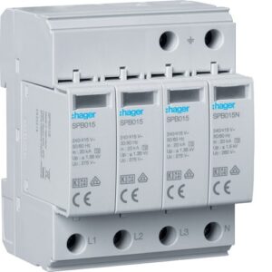 Descarcator supratensiune T2 4P 20kA Hager SPB413