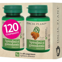 Spirulina si ganoderma 120cpr DACIA PLANT