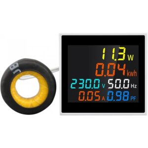 Contor digital multifunctional: Voltmetru, Ampermetru, Frecventa (Hz), Tensiune, Curent, Consum energie (kWh), 230V SINOTIMER SPM004-220