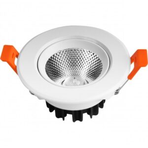 Spot LED Techstar® THD, Alb, Putere 5W, Culoare Lumina 3000K, CRI 80+, Gol 8.8cm x 5cm, Radiator Aluminiu