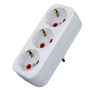 Stecher triplu Schuko Starke ST01408, 16A 2P+E 3 prize alb