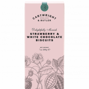 Biscuiti cu Ciocolata Alba si Capsuni 200g Cartwright & Butler