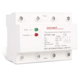 Releu siguranta digitala de protectie tensiune, Sinotimer, 125A, STVP-100, recuperare automata