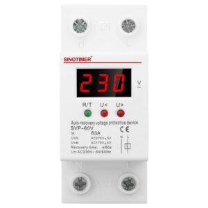 Releu siguranta digitala de protectie tensiune, Sinotimer, 40A, recuperare automata, 230V, SVP-60V-40A