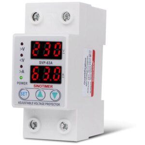 Releu siguranta digitala de protectie tensiune, Sinotimer, 63A, ecran LED, recuperare automata, SVP-63A