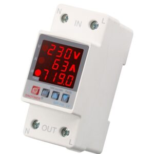 Releu siguranta digitala de protectie tensiune, Sinotimer, reglabila intre 1 - 63A, contor, ecran digital LED, SVP-719-63A
