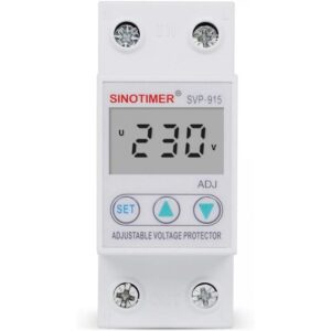 Releu siguranta digitala de protectie tensiune, Sinotimer, 63A, SVP-915, ecran LED, recuperare automata, SVP-915-63A