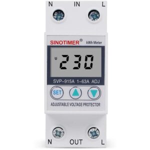 Releu digital de protectie tensiune, Sinotimer, 80A, SVP-915A-80A, ecran digital LED, consum kwh