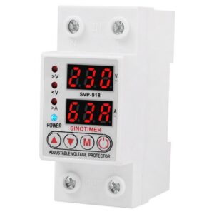 Releu siguranta digitala de protectie tensiune, Sinotimer, 63A, SVP-918-63A, ecran dublu LED, recuperare automata