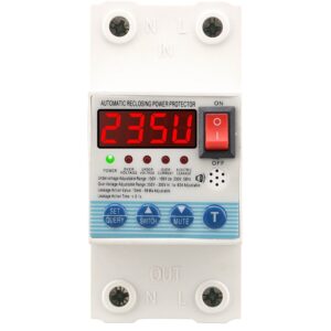 Releu protectie, SINOTIMER, supratensiune/subtensiune, sparacurent, reglabil 1-63A, diferential 10mA-99mA reglabil, SVP715-63A
