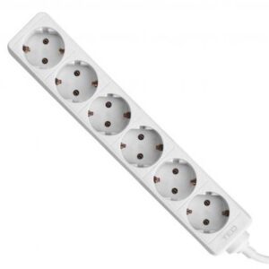 Prelungitor 5 metri cu 6 Schuko, Cablu 3x 1.5mm, Culoare Alb, Putere 3680W 16A, TED Electric TED000880