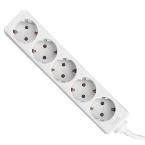 Prelungitor 3 metri cu 5 Schuko, Cablu 3x 1.5mm, Culoare Alb, Putere 3680W 16A, TED Electric TED001900
