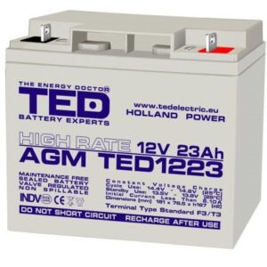 Acumulator AGM VRLA High Rate F3 / T3, 12V, 23Ah TED003348 T3