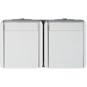 Priza Sch dubl oriz IP44 alb , TEM Modul TEM-CF14PW-U