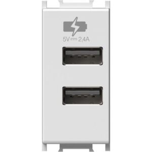 Modul Incarcator 2*USB 5V 2,1A 1M alb, TEM Modul TEM-EM67PW-U