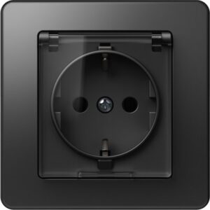 Ekonomik Priza SCHUKO cu cap. 1P 16A ST IP20 Negru, TEM Modul TEM-VE11BT-B