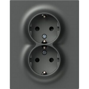 Logiq Priza Dubla SCHUKO Slim 16A Antracit, TEM Modul TEM-VQ16ATF-U