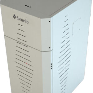 Centrala pe peleti Fornello INCANTO COMPACT 25 kW pompa electronica vas expansiune arzator inox grup de siguranta sistem de curatare MECANICA a creuzetului si drumurilor de fum culoare alb