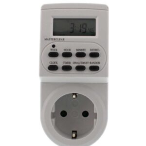 Priza programabila digitala,pentru interior, Well TIMER-DIG-10-WL