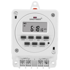 Releu digital cu temporizator, Sinotimer, temporizator, intrerupator, programabila, 230V, 16A, 3600W, TM618E-2