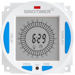 Releu digital cu temporizator 24h Sinotimer, 50/60Hz, cu tensiune personalizata 5/12/24VDC, TM629AKL