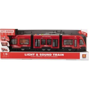Tramvai electric pentru copii, cu sunete si lumini
