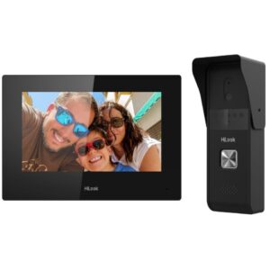 Kit videointerfon hibrid Wifi Hikvision HiLook VI-K23P, 2MP, 7-inch colorful TFT, microfon, difuzor, aplicat, PoE, IP65