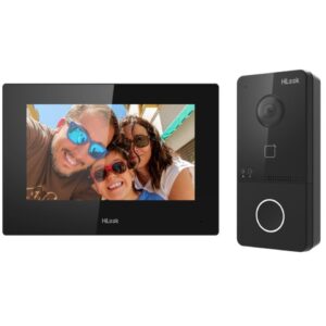 Kit videointerfon Hikvision HiLook VI-K43P, 2MP, microfon, difuzor, Plug & Play, PoE, IP65, control acces TAG