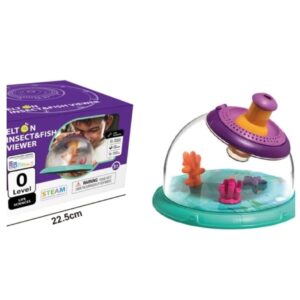 Vizor Educational pentru Insecte si alte Vietuitoare, cu telescop de marire 5x si capac transparent, 22,5 cm