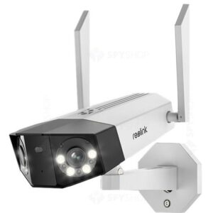 Camera supraveghere IP exterior Reolink Duo WiFi W730, 8MP, unghi vizual 180 grade, slot card, lumina alba/IR 30 m, detectie oameni/vehicule, microfon