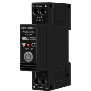 Releu protectie supratensiune, curent, 63A, WiFi Tuya, temporizator, temperatura, contor KWH, diferential, bidirectional SINOTIMER WCB1-JLS-63