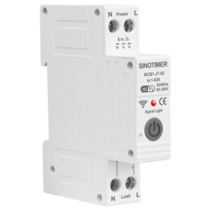 Releu protectie supratensiune, 63A AC220V, WiFi aplicatie Tuya, temporizator, temperatura, protectie curent, contor energie SINOTIMER WCB1-JT-63