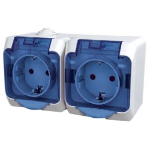 Priza dubla PT cu capac Schneider Cedar WDE000525