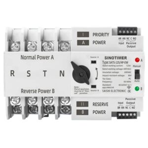 Comutator inteliget pentru PV WiFi eWeLink 4P 125A AC 230V ATS cu alimentare dubla, selector automat de transfer / WIFI SATS-125/4P