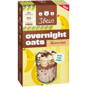 Porridge din Ovaz cu Banane si Boabe de Cacao Sparte fara Zahar Adaugat 400g