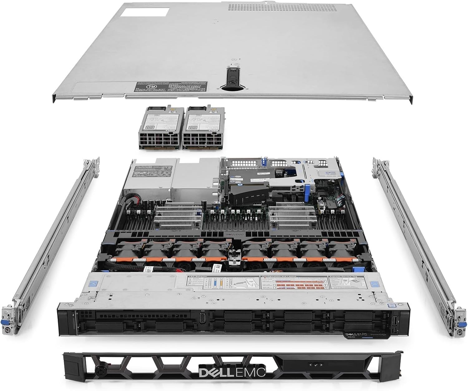 DELL POWEREDGE R640 2X INTEL XEON 20 CORE GOLD 6148 2.4GHZ 256 GB DDR4 RAM ECC 10SFF 0HDD H730P RAID IDRAC9 ENT. 2X 750W